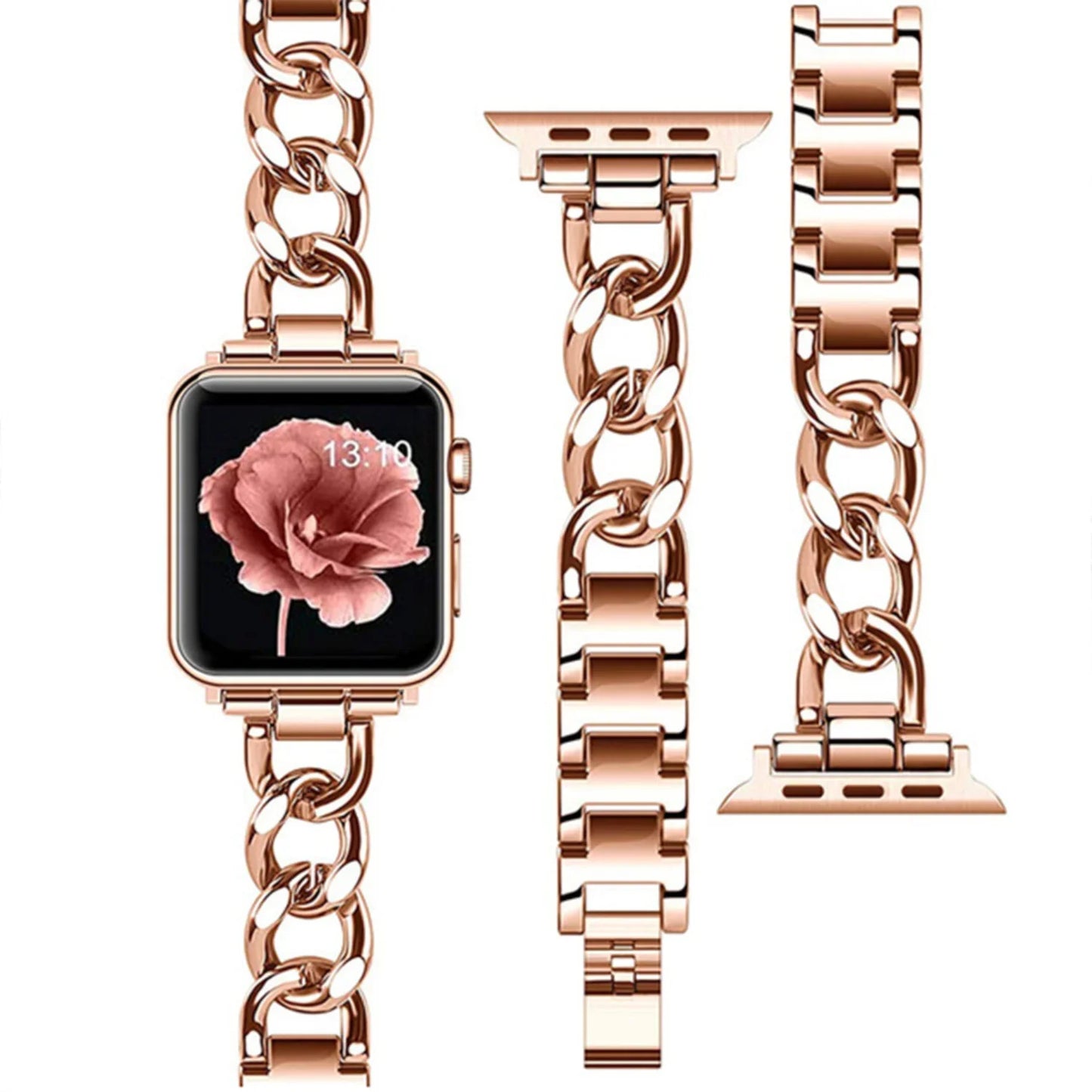 Cuban Link Strap for Apple Watch – Luxury Stainless Steel Bracelet