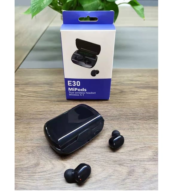 Original E30 Wireless Mipods Ture Wireless Headset BT V5.1 LED Display Sport TWS E30 Earbuds
