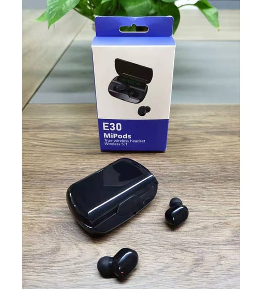 Original E30 Wireless Mipods Ture Wireless Headset BT V5.1 LED Display Sport TWS E30 Earbuds