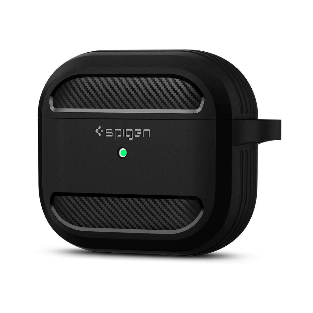 Spigen Rugged Armour Case for Apple AirPods Pro 2 - premium quality military grade material with carabiner