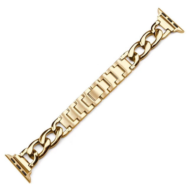 Cuban Link Strap for Apple Watch – Luxury Stainless Steel Bracelet
