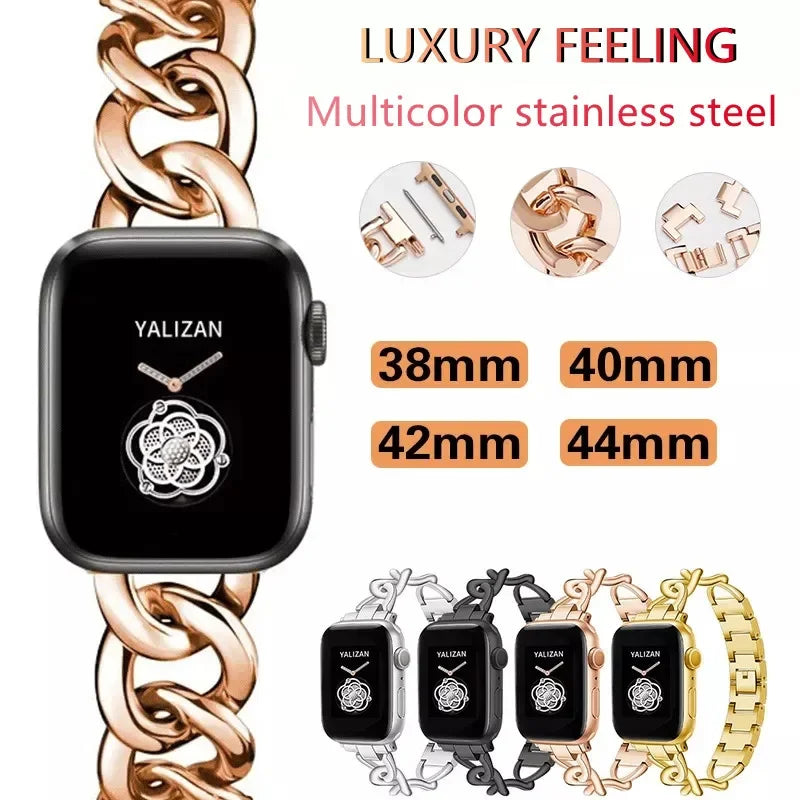 Cuban Link Strap for Apple Watch – Luxury Stainless Steel Bracelet